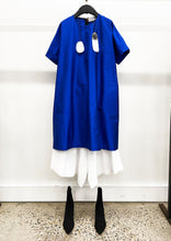 Load image into Gallery viewer, 100.099BLU - SILK OVERSIZED TEE DRESS - ROYAL BLUE