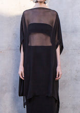 Load image into Gallery viewer, 014S.017BLK - SILK LONG BOXY TUNIC - BLACK