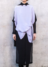 Load image into Gallery viewer, 014.025LAV/BLK - SILK LONG BOXY TUNIC - LAVENDER/BLACK
