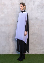 Load image into Gallery viewer, 014.025LAV/BLK - SILK LONG BOXY TUNIC - LAVENDER/BLACK