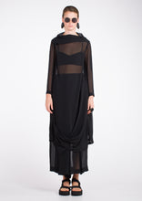 Load image into Gallery viewer, 065.011BLK - SHEER  COWL DRAPED DRESS
