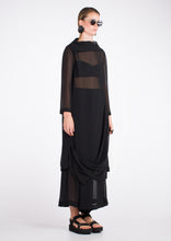 Load image into Gallery viewer, 065.011BLK - SHEER  COWL DRAPED DRESS
