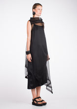 Load image into Gallery viewer, 065.051BLK - SILK ORGANZA COWL DRAPED DRESS
