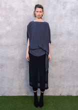 Load image into Gallery viewer, 056.023CHR - DRAPED ASYMM TOP - CHARCOAL
