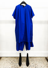 Load image into Gallery viewer, 100.099BLU - SILK OVERSIZED TEE DRESS - ROYAL BLUE
