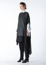 Load image into Gallery viewer, 014.011BLK - SHEER LONG BOXY TUNIC -  BLACK
