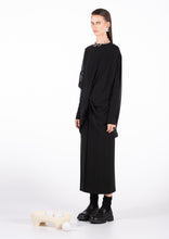 Load image into Gallery viewer, 057.011BLACK - SHEER ANGLED ASYMM TOP

