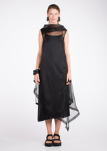 Load image into Gallery viewer, 065.051BLK - SILK ORGANZA COWL DRAPED DRESS
