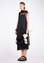 Load image into Gallery viewer, 065.051BLK - SILK ORGANZA COWL DRAPED DRESS

