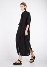 Load image into Gallery viewer, 070.040BLK - LINEN MIX A-LINE SHIRTDRESS
